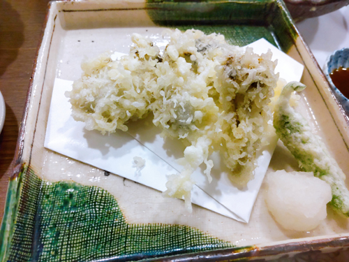 一品料理 わくら、牡蠣の天ぷら
