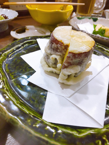 一品料理 わくら、さつまいもの天婦羅